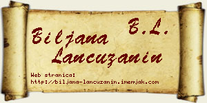 Biljana Lančužanin vizit kartica